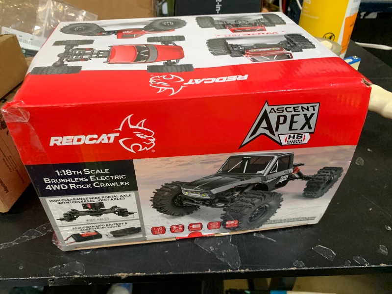 Photo 1 of Redcat Racing Ascent-18 APEX, 1/18 Scale Brushless Electric Rock Crawler, Carbon Fiber, 4WD RC Car for Adults with 2.4GHz Radio System (Red)