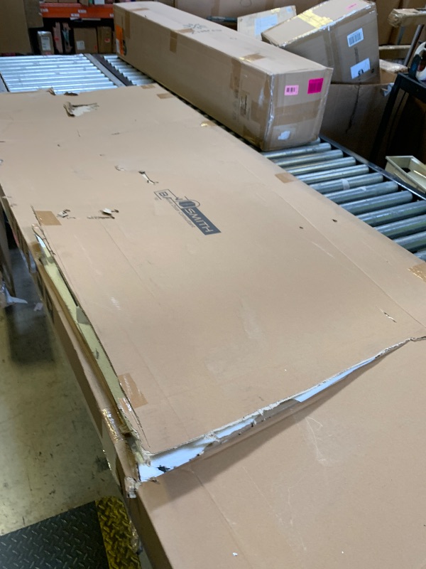 View 3 of BARNSMITH 48x80 in 6-Panel Bypass Sliding Closet Door, Steel Frame White Primed Bypass Door with Top & Bottom Track Hardware Kits, Paintable and Lightweight