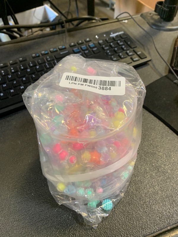 Photo 1 of 1 Lb Kawaii Acrylic Beads Set, DIY Bulk Pack, Cute Plastic Charm Beads for Bracelet Phone Keychain Making 111 (1Lb)