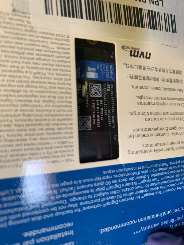 Photo 1 of Western Digital 4TB WD Blue SA510 Internal Solid State Drive SSD - SATA III 6 Gb/s, 2.5"/7mm, Up to 560 MB/s - WDS400T3B0A