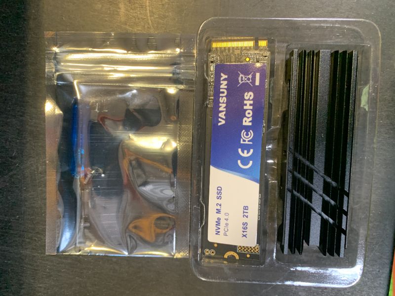 Photo 1 of Vansuny 2TB NVMe M.2 SSD,M2 2280 PCIe 4.0 Internal Solid State Drive,Read Up to 7300MB/s with Heatsink and Screwdrivers for PS5 Consoles PC Gaming Design