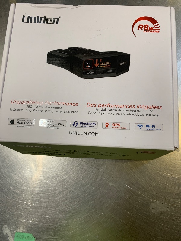 Photo 1 of Uniden R8W (New Model) Extreme Long Range Laser/Radar Detector, 360° Awareness, Directional Arrows, Wi-Fi, Bluetooth, GPS, Real-Time Voice Alerts, Red Light & Speed Camera Alerts, R/TACH App