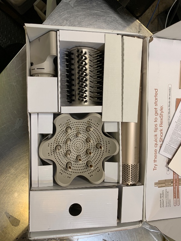 Photo 1 of Shark FlexStyle Air Styling & Drying System, Powerful Hair Blow Dryer & Multi-Styler with Auto-Wrap Curlers, Curl-Defining Diffuser, Oval Brush, & Concentrator Attachment, Stone, HD435