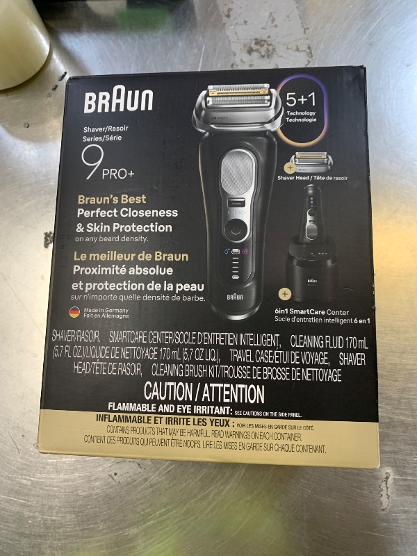 Photo 1 of Braun Series 9 PRO+ Electric Shaver, Pro SensoAdapt, 6in1 SmartCare Center, Wet & Dry Razor, 9660CCPS, Black