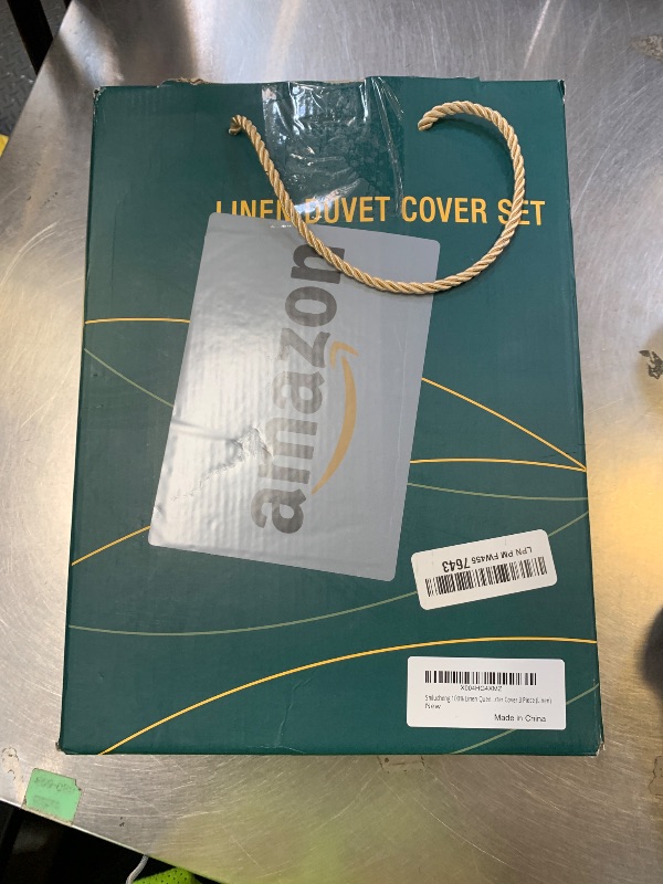 Photo 1 of Shilucheng 100% Linen Queen Duvet Cover Set, Luxury Pure Natural French Flax Linen Duvet Cover with Zipper Closure & Corner Ties, Cooling Breathable Comforter Cover 3 Piece (Linen)