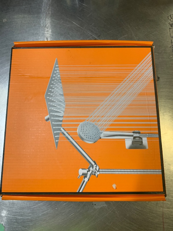 Photo 1 of 10 inch Rain Shower Head with Handheld Spray Stainless Steel, High Pressure Square Rainfall Showerhead Combo with 6 Handheld Sprayer, Detachable Shower Heads Waterfall Shower for Bathtub