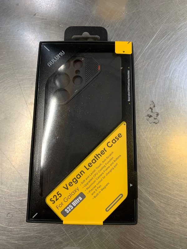 Photo 1 of Aulumu S25 Ultra Galaxy Vegan Leather Magnetic Case | Compatible with MagSafe | Passive Cooling Samsung Galaxy S25 Ultra Case - Black