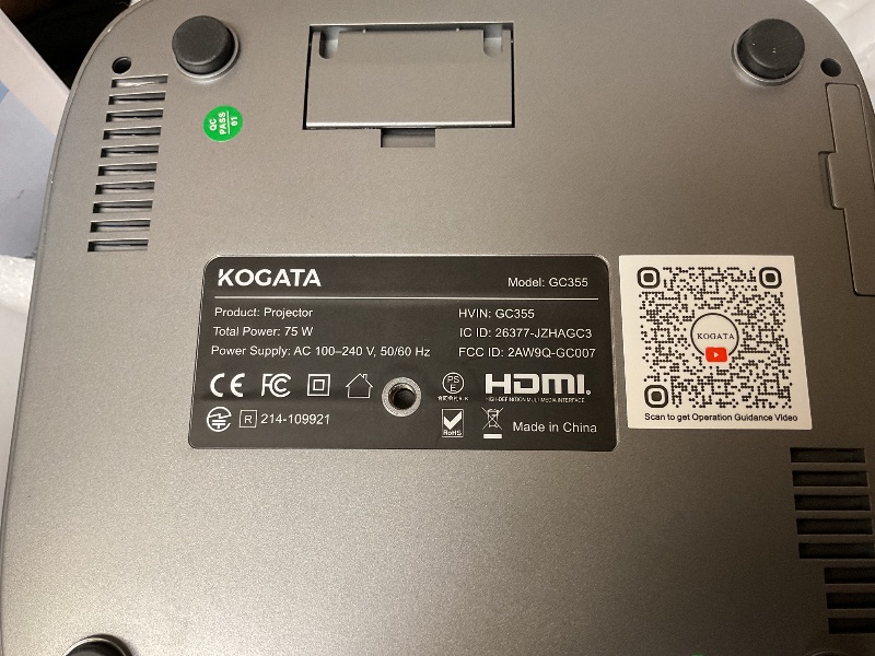 Photo 1 of [Short Throw/Built in Apps] Projector 4K with WiFi and Bluetooth, 2000ANSI TOF Auto Focus Keystone Smart Projector for Dolby Audio Home Theater Movie, Kogata Outdoor Projector Portable Ceiling Gray