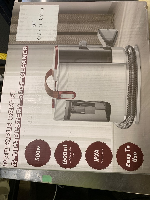 Photo 1 of WURESE Portable Upholstery and Carpet Cleaner Machine, 15Kpa Spot Cleaner Deep Cleans Pet Stains, Couch Cleaner with 3 Tools and Self-Cleaning System for Area Rugs, Furniture, Stair, Car, Red