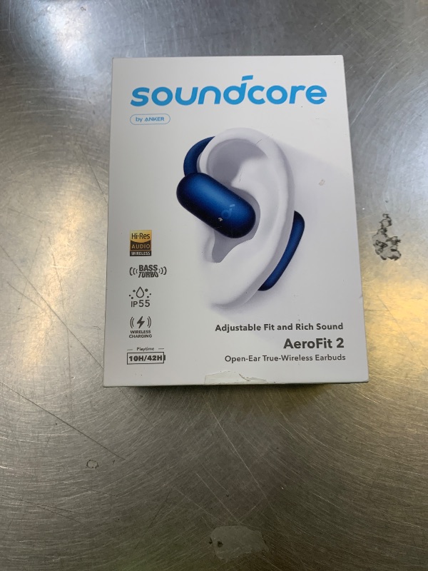 Photo 1 of soundcore AeroFit 2 by Anker, Open-Ear Headphones, Real-Time Translation Earbuds, 4 Adjustable Positions for Every Ear Size, 2× Richer Bass, Hi-Res, 42H Playtime, IP55,AI Clear Calls,Wireless Charging