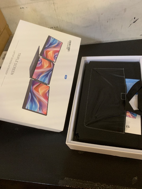 Photo 1 of **DAMAGED** Maxfree Laptop Screen Extender, 14" FHD 1080P Triple Monitor for 13.3"-16.5" Laptop with Stand, HDMI/USB-C, Plug & Play, Built-in Speakers, Monitor Extender for Wins, MacOS, Android, Ps4/5, Phone