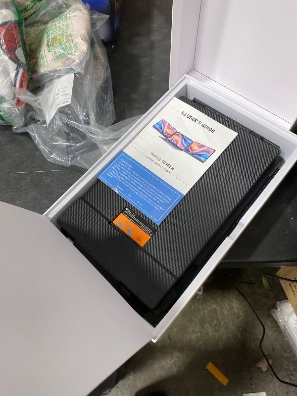 Photo 1 of **DAMAGED** Maxfree Laptop Screen Extender, 14" FHD 1080P Triple Monitor for 13.3"-16.5" Laptop with Stand, HDMI/USB-C, Plug & Play, Built-in Speakers, Monitor Extender for Wins, MacOS, Android, Ps4/5, Phone