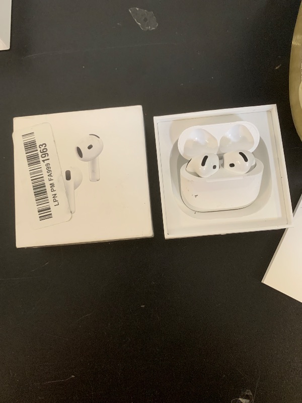 Photo 1 of Apple AirPods 4 Wireless Earbuds, Bluetooth Headphones, with Active Noise Cancellation, Adaptive, Transparency Mode, Personalized Spatial Audio, USB-C Charging Case, Wireless Charging, H2 Chip