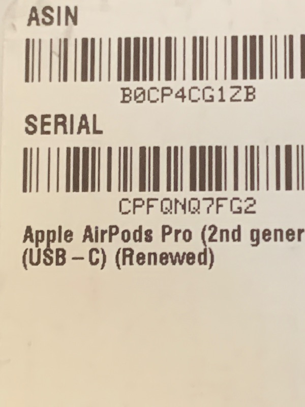 Photo 1 of Apple AirPods Pro (2nd generation) with MagSafe Charging Case (USB-C) (Renewed)