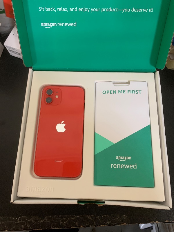 Photo 1 of Apple iPhone 12, 128GB, Red - Unlocked (Renewed Premium)