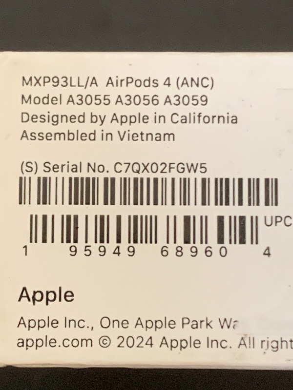 Photo 1 of ***DOES NOT WORK**Apple AirPods 4 Wireless Earbuds, Bluetooth Headphones, with Active Noise Cancellation, Adaptive, Transparency Mode, Personalized Spatial Audio, USB-C Charging Case, Wireless Charging, H2 Chip