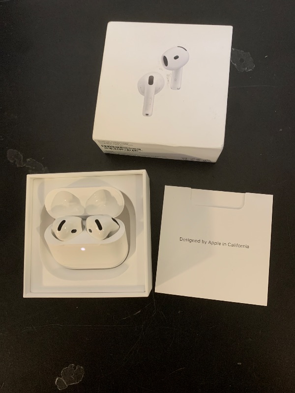 Photo 1 of ONLY RIGHT SIDE WORKS --------------------------------------Apple AirPods 4 Wireless Earbuds, Bluetooth Headphones, with Active Noise Cancellation, Adaptive, Transparency Mode, Personalized Spatial Audio, USB-C Charging Case, Wireless Charging, H2 Chip