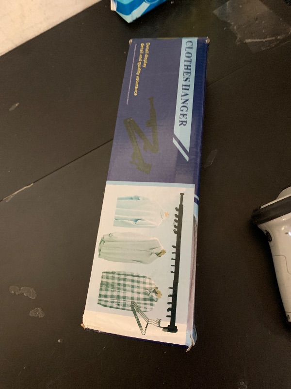 Photo 1 of Clothes Drying Rack Wall Mounted, Retractable Drying Racks for Laundry, Foldable Drying Rack With 12 Hooks, Sturdy Tri-Fold Wall Mounted Space Saver for Laundry Room Balcony Bathroom - 49.8", White