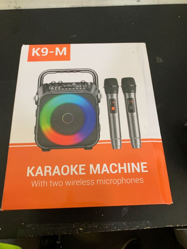 Photo 1 of Karaoke Machine, Portable Bluetooth Speaker with 2 Wireless Microphones for Adults & Kids with Lights, Karaoke Microphone with PA System Supports USB/TF/FM/AUX for Home Party Home System Packages