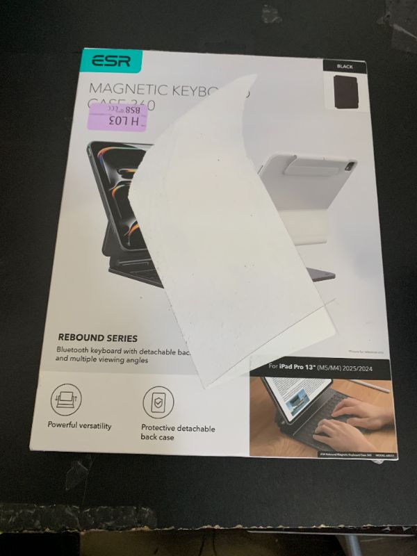 Photo 1 of ESR iPad Pro 13 Inch Case with Keyboard (M5/M4, 2025/2024), iPad Pro 13 Keyboard Case with Easy-Set Magnetic Stand, Portrait/Raised Modes for iPad Pro 13, Removable, Rebound 360 Series, Black