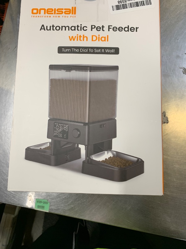 Photo 1 of oneisall Automatic Cat Feeder for 2 Cats, 20 Cups/5L Automatic Cat Food Dispenser for Small Pets Indoor, Timed Cat Feeder for Dry Food