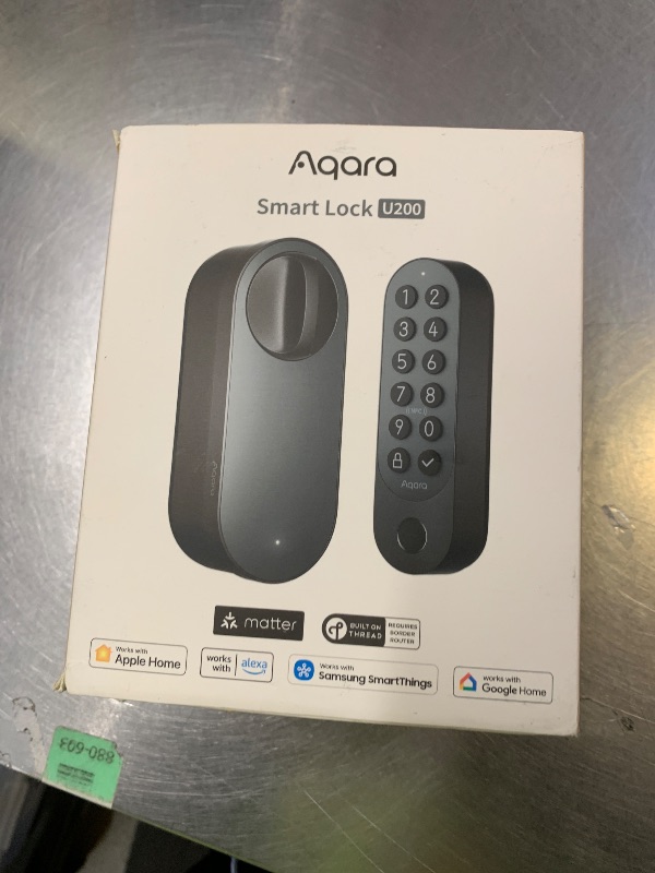 Photo 1 of Aqara Smart Lock U200 (Fingerprint Keypad Included), Matter Over Thread, Keyless Entry Door Lock with Apple Home Key and Rechargeable Battery, Supports Apple Home, Alexa and SmartThings, Black