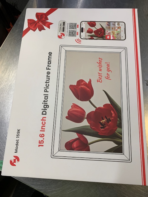 Photo 1 of 64GB 15.6" Frameo Digital Picture Frame WiFi, Large Electronic Photo Frames 1920 x 1080 IPS FHD Touch Screen, Send Photos from Your Phone from Anywhere, Best Gifts for Parents and Grandparents