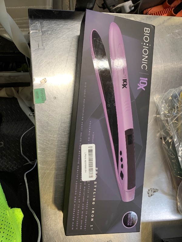 Photo 1 of Bio Ionic 10X Styling Iron, 1" Hair Straightener with Moisturizing Heat Technology, Flat Iron for 10-Minute Styling, Hair Straightener and Curler, Soft Amethyst