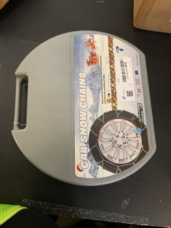 Photo 1 of Snow-Chains Auto Fixing 1 Min Quick Fit Easy Installation Tire-Chains, Gifts for Safety, Portable Reusable Universal Emergency Tire Traction Chain for Passenger Car and SUV - Set of 2 (XM-130)