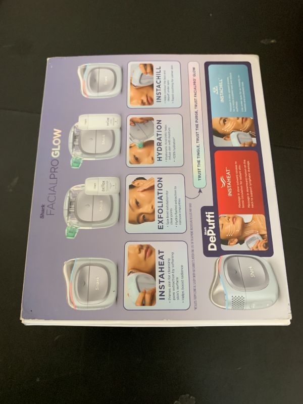Photo 1 of Shark FacialPro Glow at-Home Hydro-Powered Facial System with DePuffi Hot & Cold Therapy – Professional Spa Skincare Device for Pore Cleansing, Hydration, & Radiant Glow, Blue, FH320