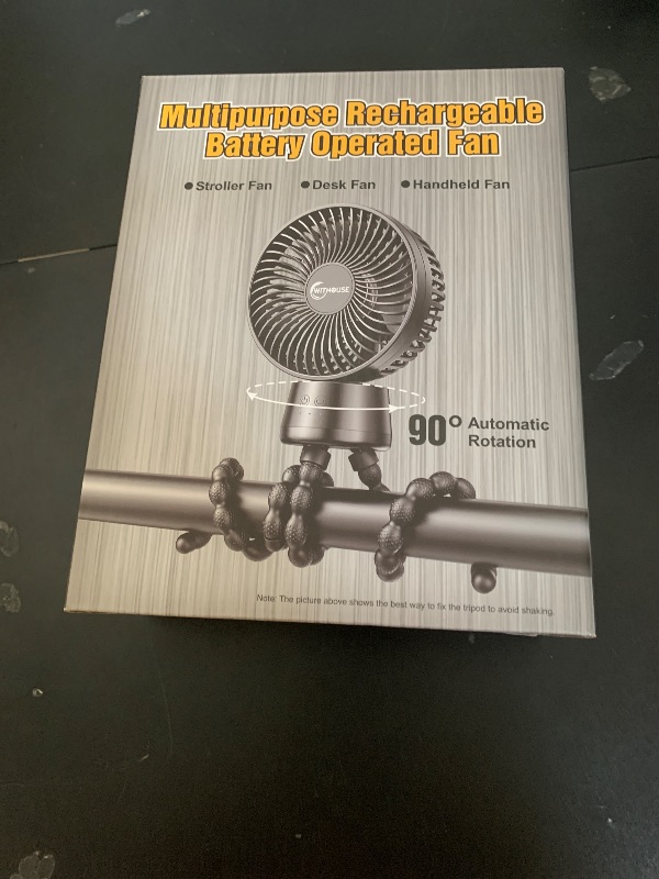 Photo 1 of 20000mAh Portable Stroller Fan with Auto Oscillating, Extended Anti-Slip Detachable Flexible Tripod, Power Bank & LED Light, 3-Speed Quiet Long Time Cooling Clip On Fans for Baby Crib Car Seat Travel