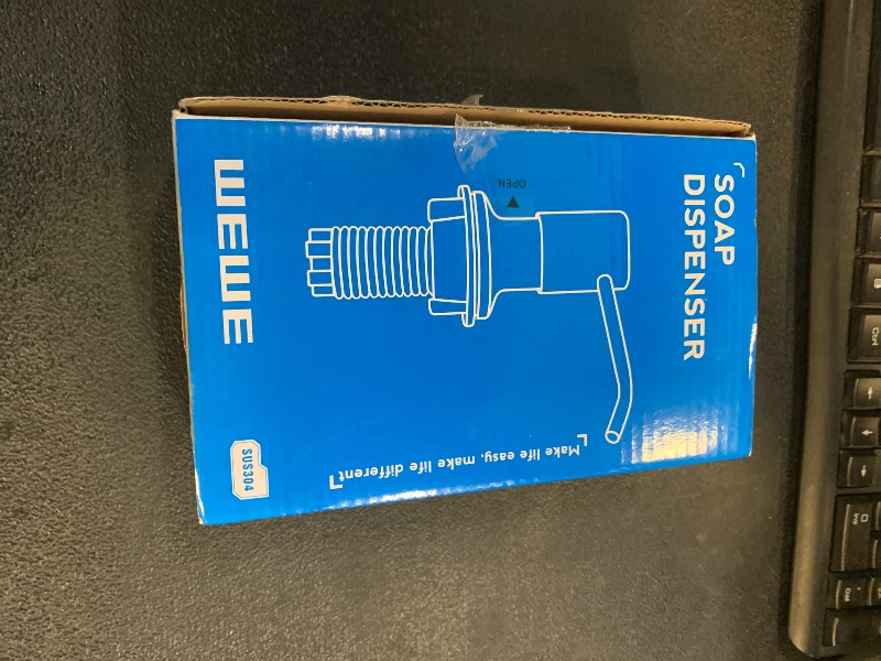 Photo 1 of Built in Soap Dispenser for Kitchen Sink WEWE, Stainless Steel Brushed Nickel in Counter soap Dispenser Refill from The Top 10oz Large Liquid Bottle