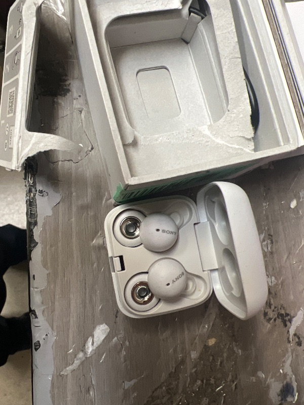Photo 1 of **BOX DAMAGED** Sony LinkBuds Truly Wireless Earbud Headphones with an Open-Ring Design for Ambient Sounds and Alexa Built-in, Bluetooth Ear Buds Compatible with iPhone and Android, White