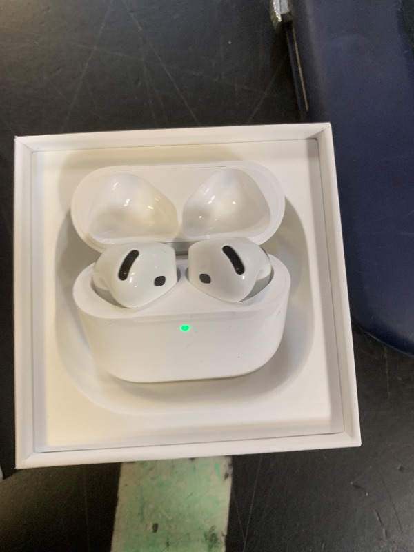 Photo 1 of Apple AirPods 4 Wireless Earbuds, Bluetooth Headphones, Personalized Spatial Audio, Sweat and Water Resistant, USB-C Charging Case, H2 Chip, Up to 30 Hours of Battery Life, Effortless Setup for iPhone
