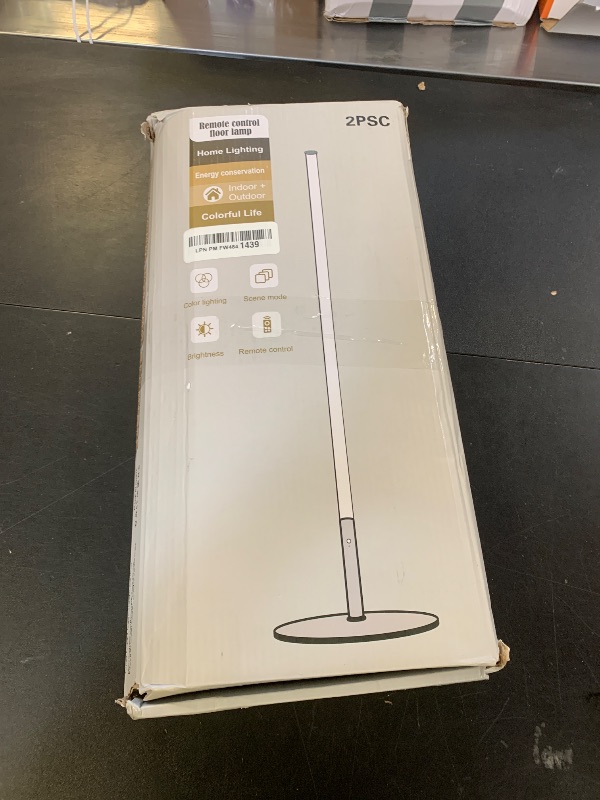 Photo 1 of Tacopet LED Corner Floor Lamp, Set of 2 Minimalist Dimmable Light with Remote, 2700-6500k Color Temperature Stepless Adjustable, 58" Tall Standing Lamp for Living Room, Bedroom, Office, Silver