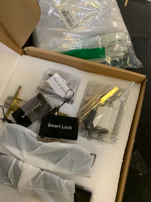 Photo 1 of Keypad Smart Door Lock with Handle, Keyless Entry Deadbolt for Front Door, Smart Auto Lock Deadbolt with Phone/Watch App Control, Biometric Fingerprint Gate Handle with 7 Ways to Unlock