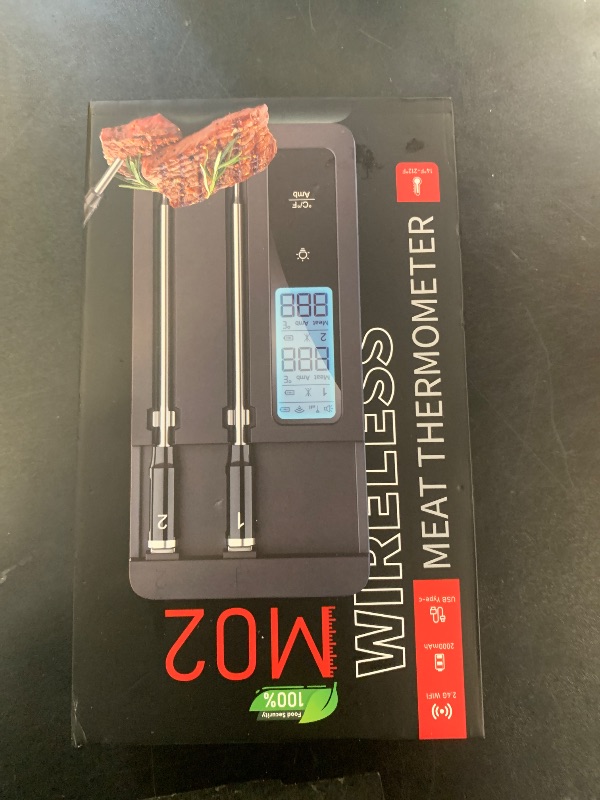 Photo 1 of Smart Wireless Meat Thermometer with Dual Probes, Bluetooth & WiFi Combo, High Precision & Fast Response for BBQ, Grill, Smoker, Oven, Air Fryer