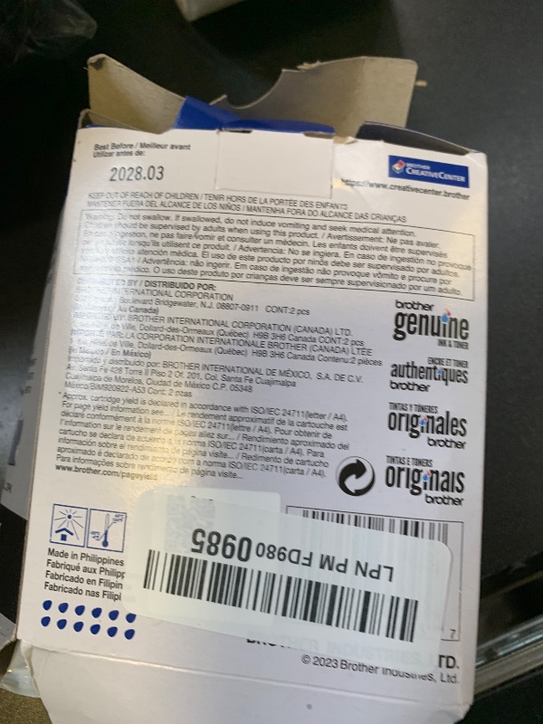 Photo 1 of Brother Genuine LC401XL 2PK High Yield 2-Pack Black Ink Cartridges