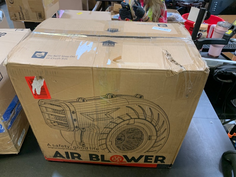 Photo 1 of 1.5HP Inflatable Air Blower for Big Inflatables, 1100W Powerful Bounce House Blower, Portable Commercial Fan Pump for Large Inflatable Bouncy Castle, Water Slide, Jumper