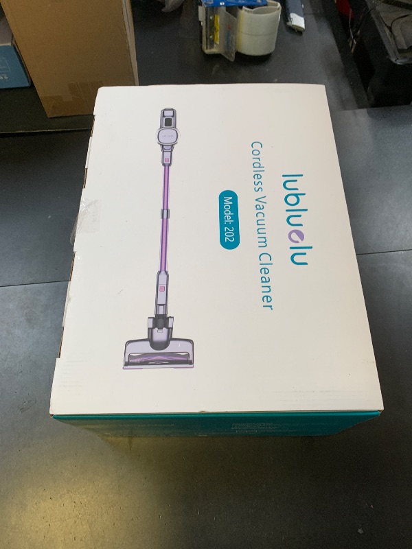 Photo 1 of Lubluelu Cordless Vacuum Cleaner, Stick Vacuum Cordless Rechargeable with Lightweight 235W Brushless Motor, Self-Standing and Handheld Design for Carpet, Hard Floor and Pet Hair (Purple)