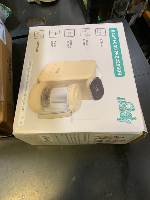 Photo 1 of **USED* UNTESTED** Chefhandy Baby Food Maker, Steamer & Blender with Stainless Steel Basket, Puree Maker with Auto/Manual Blend, Bottle Warmer & Sterili-zer, Safe & Easy-to-Clean Compact Baby Food Processor (Yellow)