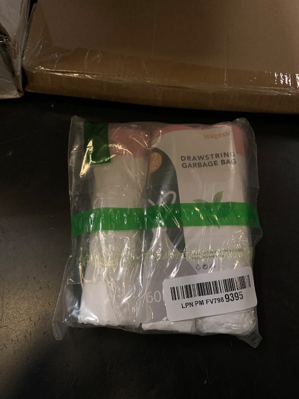 Photo 1 of 1.2 Gallon Small Trash Bags Drawstring - White Mini Garbage Bags (Fit 1-1.3 Gallon) 5 Liter 60 Count Unscented Strong Plastic Tiny Little Waste Basket Liners for Kitchen Car Office Magesh