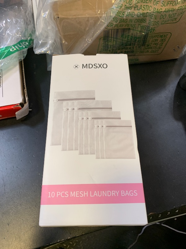 Photo 1 of 10 Pack Mesh Laundry Bags for Delicates with Non Rust Zipper- MDSXO White Laundry Bags Mesh Wash Bags, Easy Fit Bra, Sock,Lingerie,Sneaker,Baby Laundry for Washing Machine Travel Storage[1XL/3L/3M/3S]