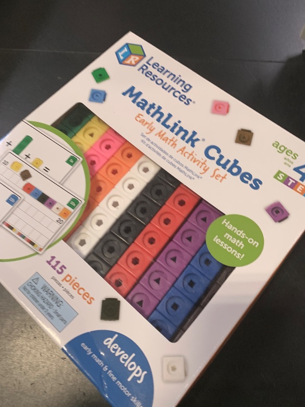 Photo 1 of Learning Resources MathLink Cubes Early Math Activity Set - 115 Pieces, Ages 4+, Classroom Must Haves, Preschool Activities, Teacher School Supplies, Toddler Montessori Toys, Math Manipulatives