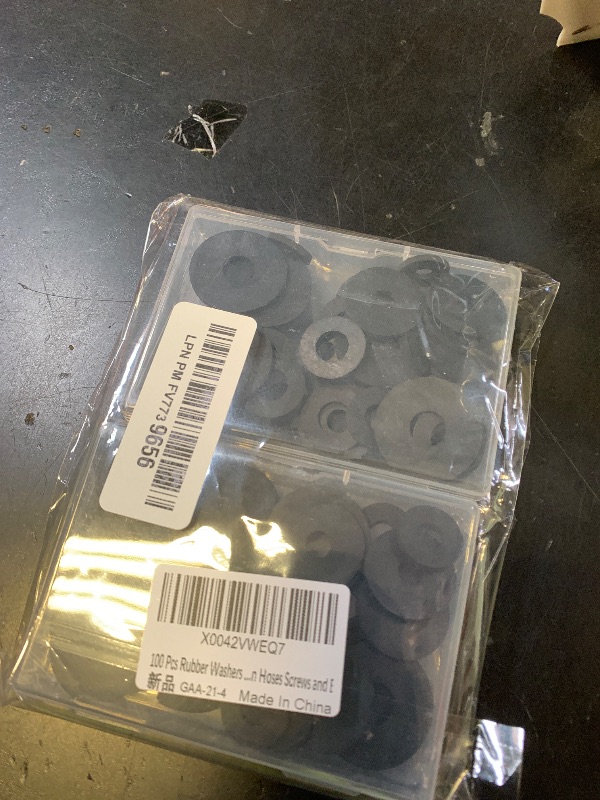 Photo 1 of 100 Pcs Rubber Washers Assortment Kit 16/18/20/25/30mm (5 Sizes) Black Rubber Washers Vibration Absorbing Pads Faucet Washers for Household Faucets Garden Hoses Screws and Bolts