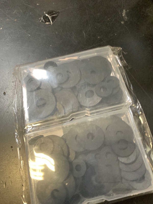 Photo 1 of 100 Pcs Rubber Washers Assortment Kit 16/18/20/25/30mm (5 Sizes) Black Rubber Washers Vibration Absorbing Pads Faucet Washers for Household Faucets Garden Hoses Screws and Bolts