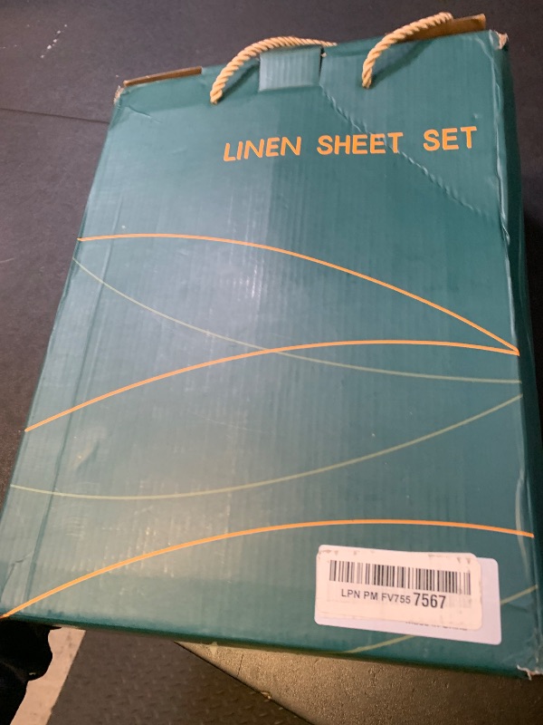 Photo 1 of LBRO2M 100% Linen Sheet Set Queen Size, Bed Sheets 4 Piece Sets, Solid Color Natural Flax Bed Sheets Soft Breathable Bedding,16" Deep Pocket,All Season (Queen, White)