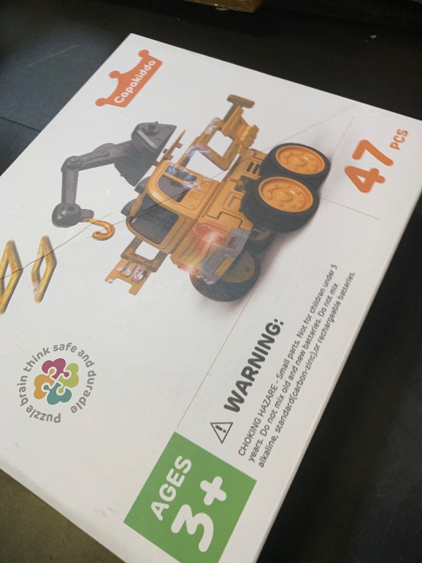 Photo 1 of **INCOMPLETE** CAPAKIDDO Magnetic Transform Engineering Car Toys for Boys 47PCS, 10-in-1 Magnetic Transformer Cars Set with Light & Music, Educational Building Construction Vehicles, Gifts for Kids Ages 3 4 5 6 7 8