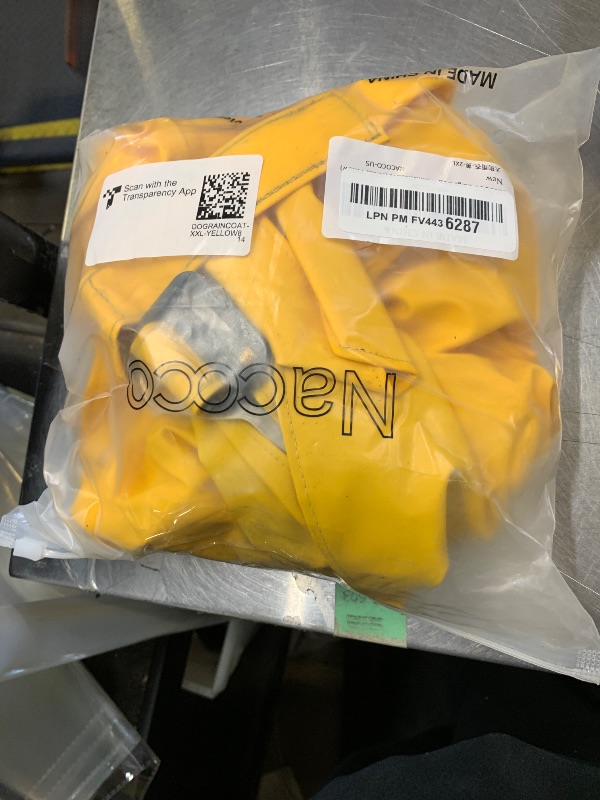 Photo 1 of NACOCO Large Dog Raincoat Adjustable Pet Water Proof Clothes Lightweight Rain Jacket Poncho Hoodies with Strip Reflective (XXL, Yellow)