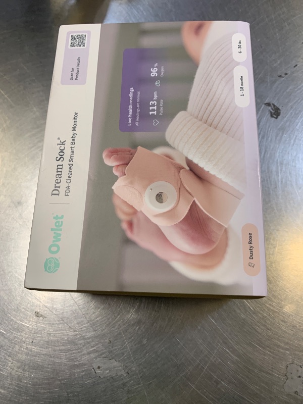 Photo 1 of Owlet Dream Sock - FDA-Cleared Smart Baby Monitor - Track Live Pulse (Heart) Rate, Oxygen in Infants - Receive Notifications - Dusty Rose